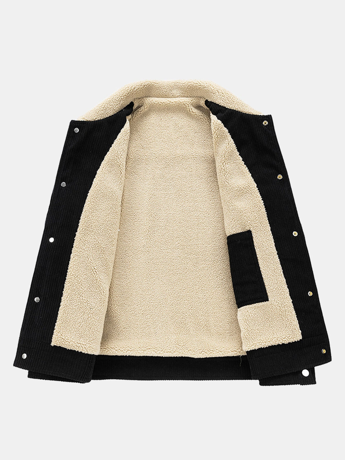 Men's Sherpa-Lined Corduroy Jacket with Snap Buttons