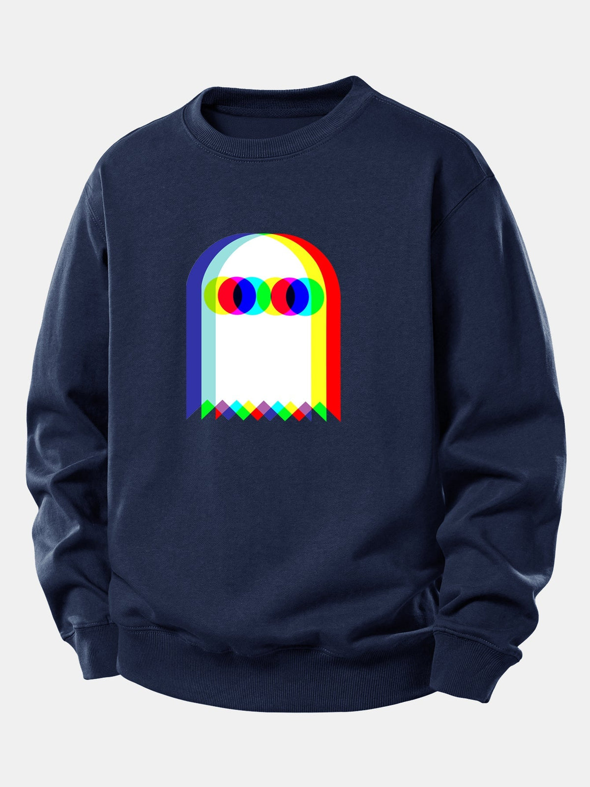 Men's Relaxed Fit Graphic Sweatshirt – Playful Printed Crew Neck Pullover