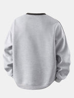 Men's Striped Waffle Crew Neck Sweatshirt