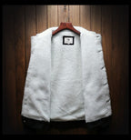 Men's faux fur-Lined Denim Jacket – Button-Front Layer