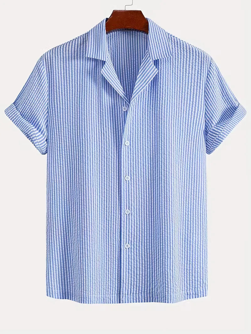 Men's Striped Shirt and Shorts Summer Set