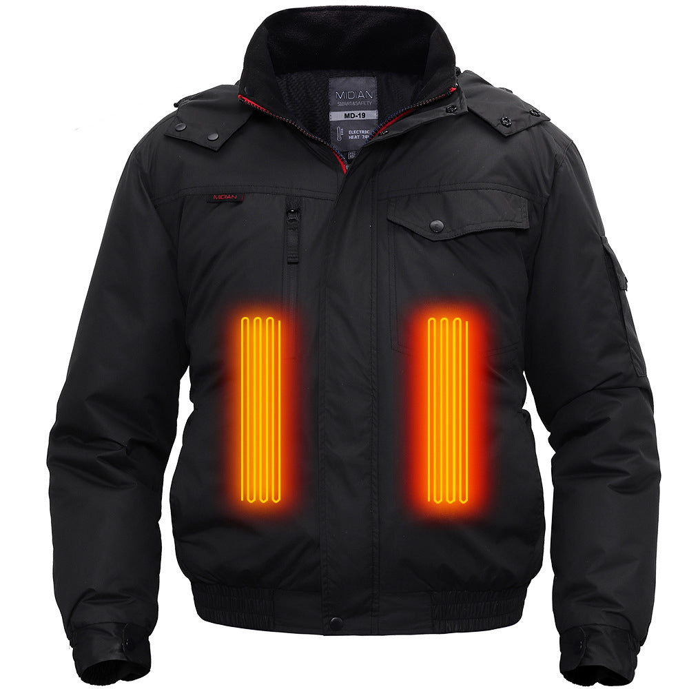 Men's USB Heated Winter Jacket – Waterproof Hooded Thermal Coat