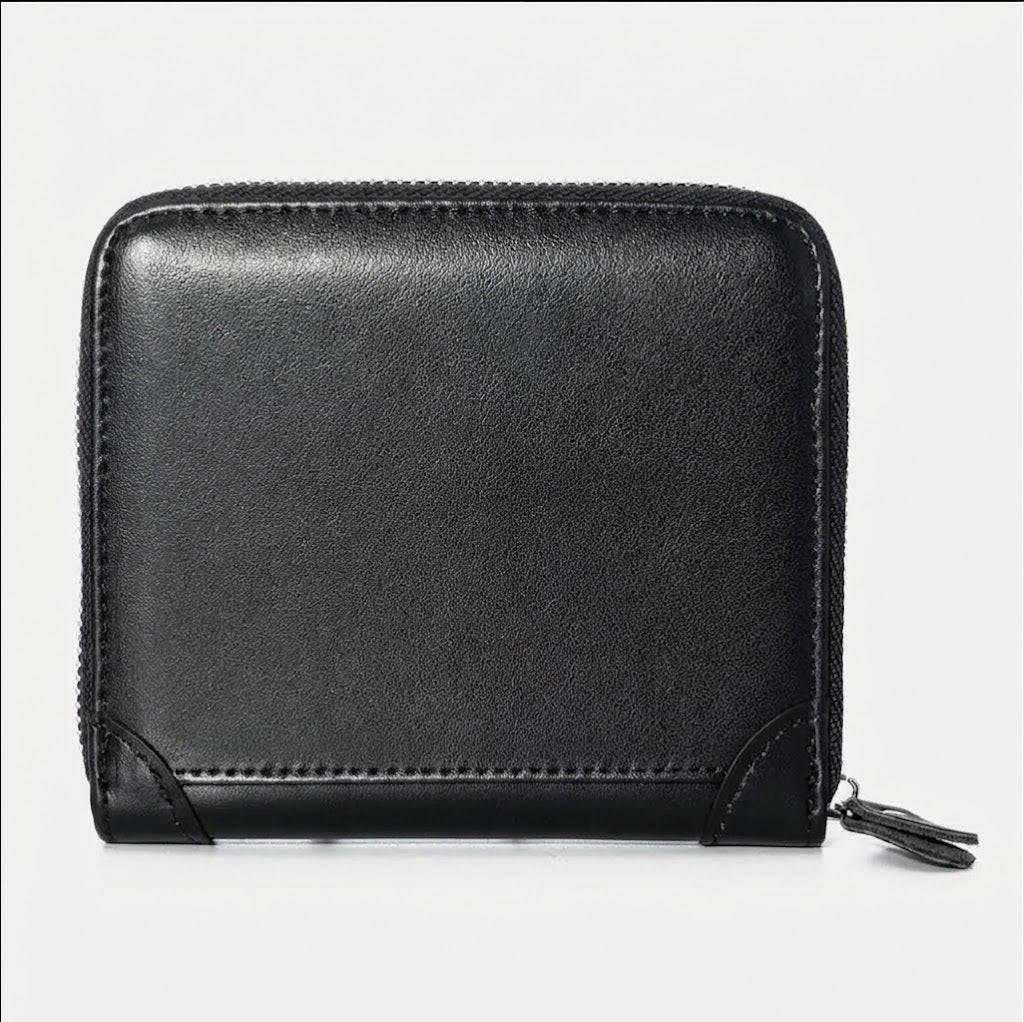 Men's leather-look RFID Wallet – Large-Capacity Zip-Around Card Organiser