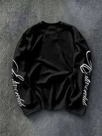 Men's Crew-Neck Longsleeve with Script Sleeve Print