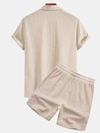 Men's Striped Shirt and Shorts Summer Set