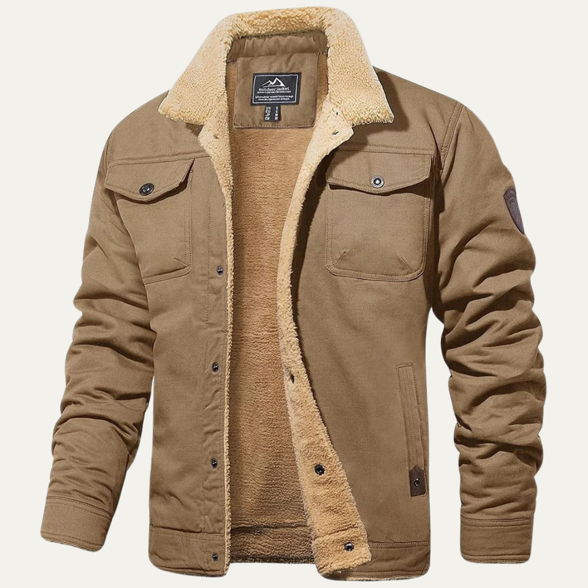 Men's Fleece-Lined Winter Coat – Button Front, Five Colours