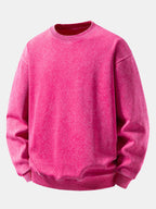 Men's Vintage Washed Cotton Crew Neck Sweatshirt