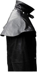 Men's leather-look Duster Coat with Shoulder Cape