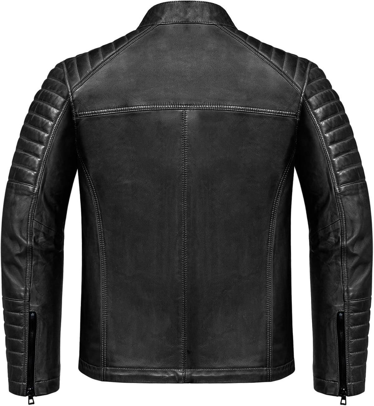 Men's Genuine Sheepskin leather-look Biker Jacket