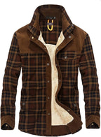 Men's Printed Field Jacket – Borg-Lined Cotton-Blend Outerwear