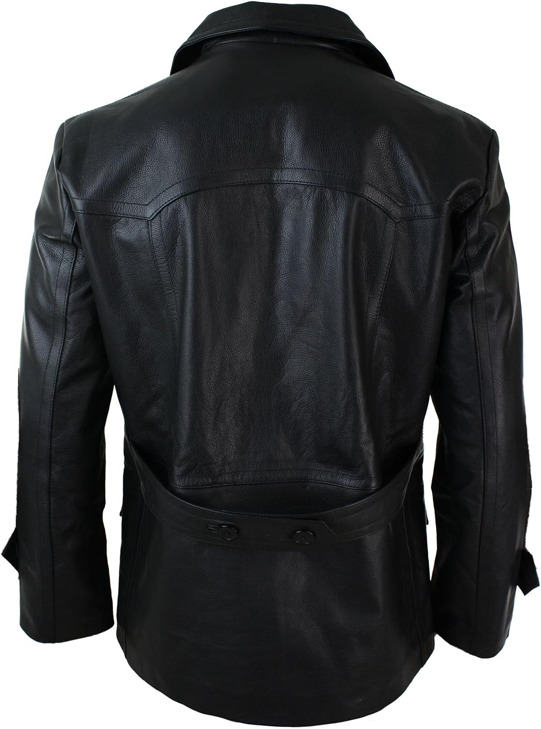 Men's Double-Breasted leather-look Peacoat