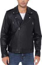 Men's Asymmetric Faux-Leather Biker Jacket