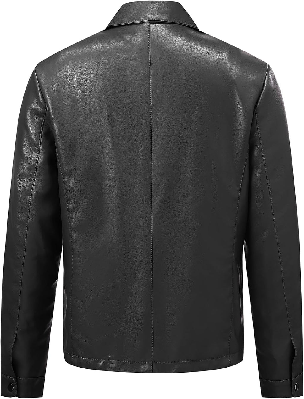 Men's Clean-Cut Collared leather-look Jacket