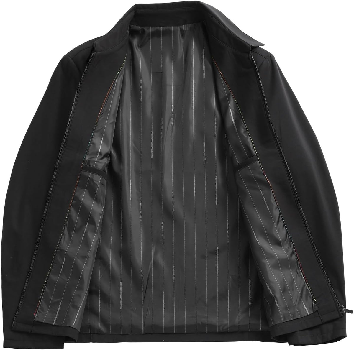 Men's Lightweight Collared Zip Jacket – Minimalist Shirt-Collar