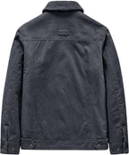 Men's Fleece-Lined Winter Jacket – Sherpa Collar Multi-Pocket Utility Layer