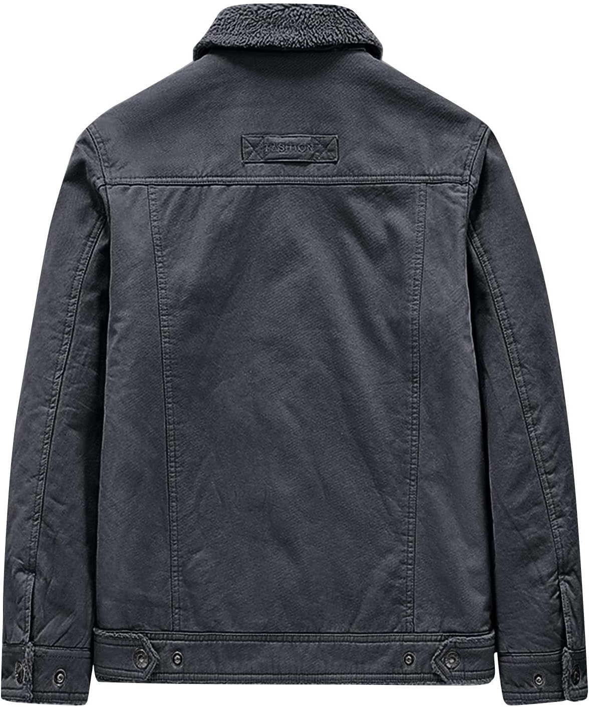 Men's Fleece-Lined Winter Jacket – Sherpa Collar Multi-Pocket Utility Layer