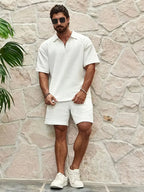 Men's Textured Top and Shorts Co-Ord