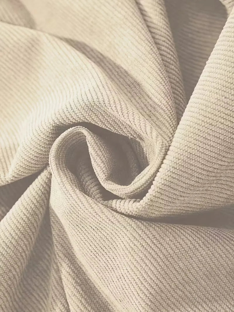 Men's Ribbed Long Sleeve Shirt with Chest Pocket