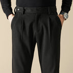 Men's Wool-Blend Trousers with Double Pleats