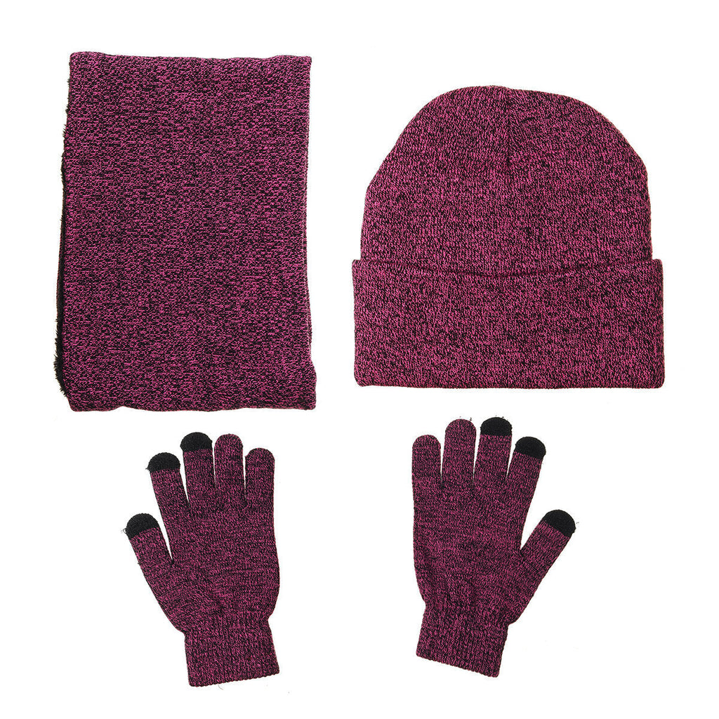 Men's Knitted Winter Accessory Set – Warm Beanie Neck Warmer