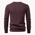 Men's Ribbed Henley Knit Jumper – Button Neck