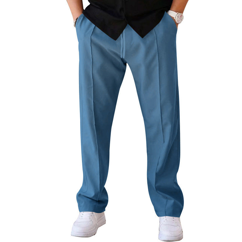 Men's Pleated Wide-Leg Trousers – Lightweight Relaxed Pants