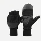 Men's Convertible Thermal Winter Gloves – Wind-Resistant Fingerless Mittens