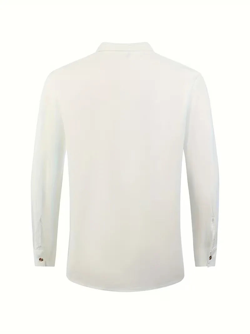 Men's Mandarin Collar Shirt and Trouser Set