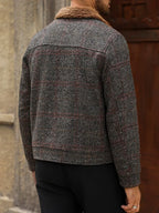 Men's Bomber Jacket with Collared Neckline