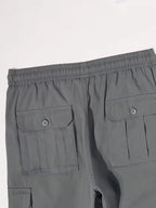 Men's Straight-Leg Cargo Trousers in Black