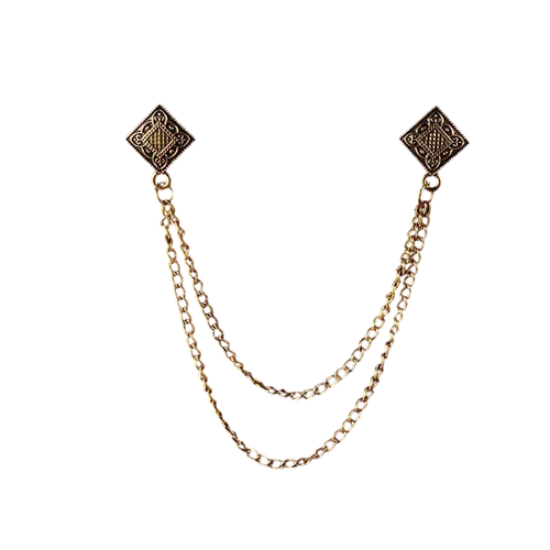 Men's Double Chain Brooch – Vintage-Inspired Accent