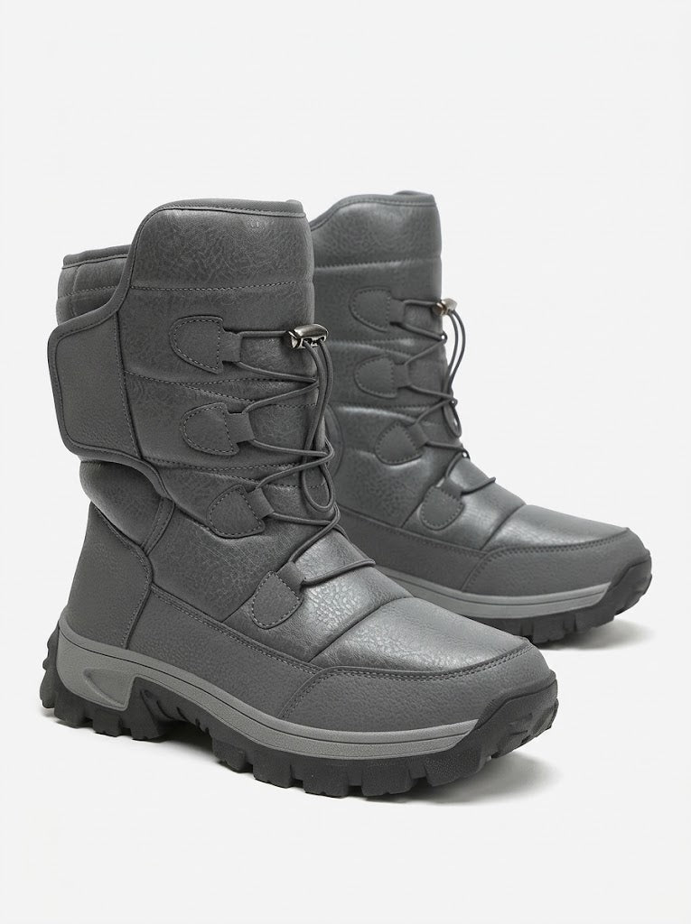 Men's Plush-Lined Snow Boots – High-Top Winter Boots