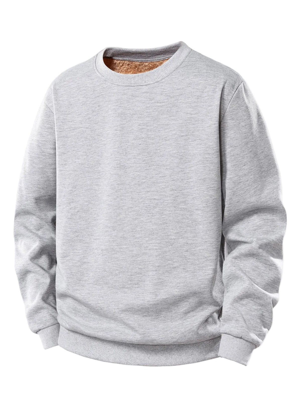 Men's Teddy Fleece-Lined Crew Neck Sweatshirt