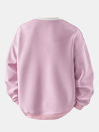 Men's Striped Waffle Crew Neck Sweatshirt