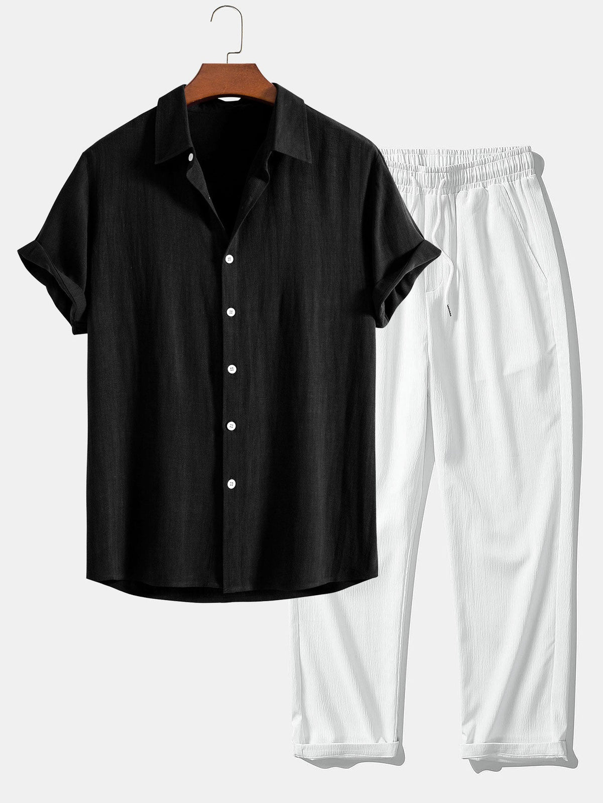 Men's Textured Two-Piece Set – 7 Colour Options