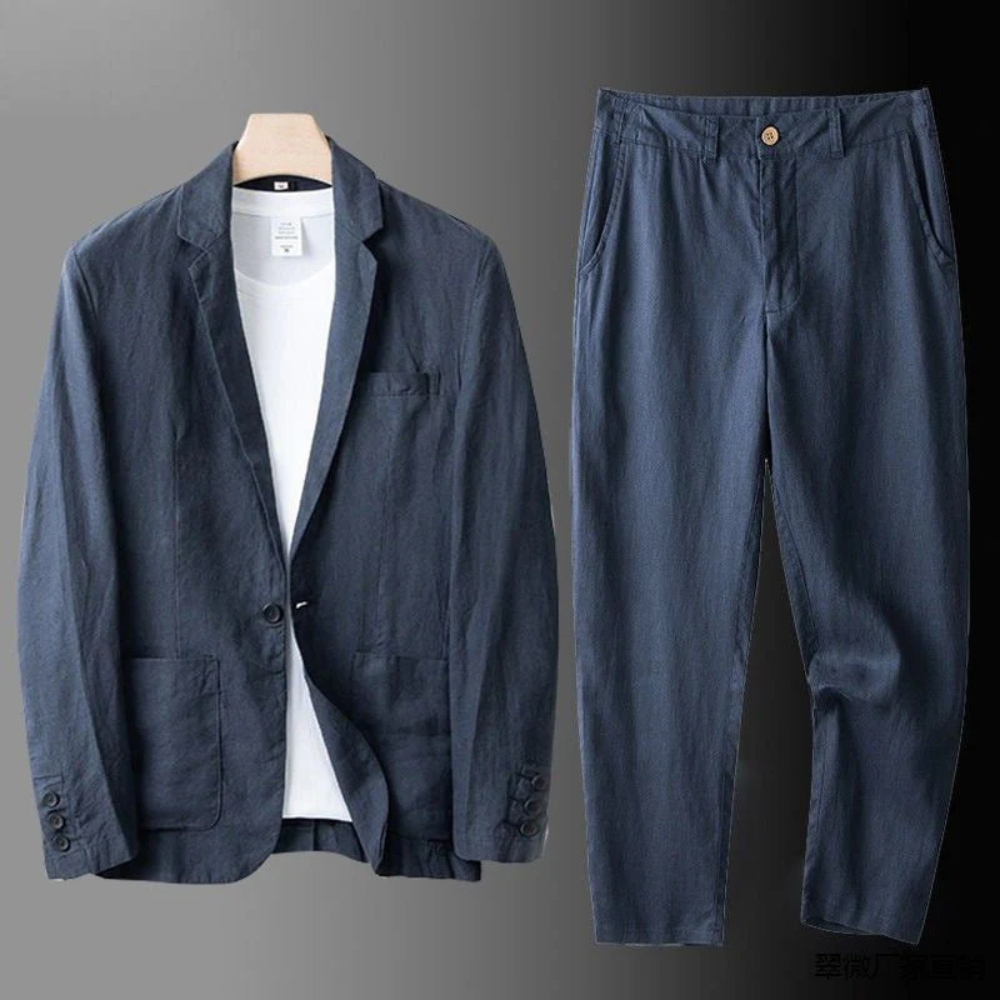 Men's Pure Linen Suit Set – Lightweight Shirt and Trousers