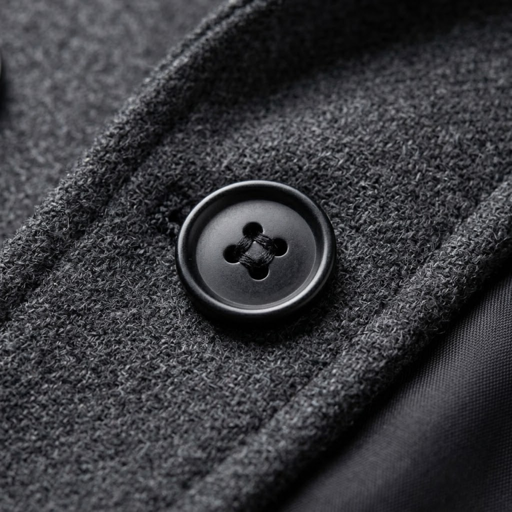 Men's Long Double-Breasted Wool-Blend Trench Coat