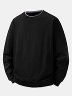Men's Cotton Blend Layered Crew Neck Sweatshirt