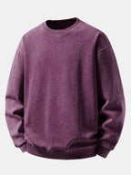 Men's Vintage Washed Cotton Crew Neck Sweatshirt