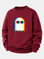 Men's Relaxed Fit Graphic Sweatshirt – Playful Printed Crew Neck Pullover