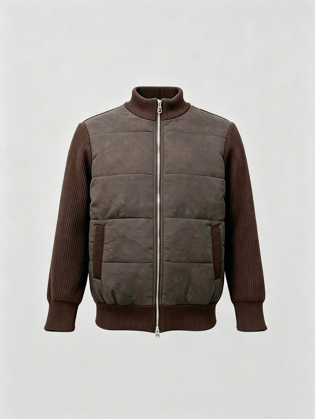 Men's Bomber Jacket with Patchwork Design