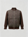 Men's Bomber Jacket with Patchwork Design