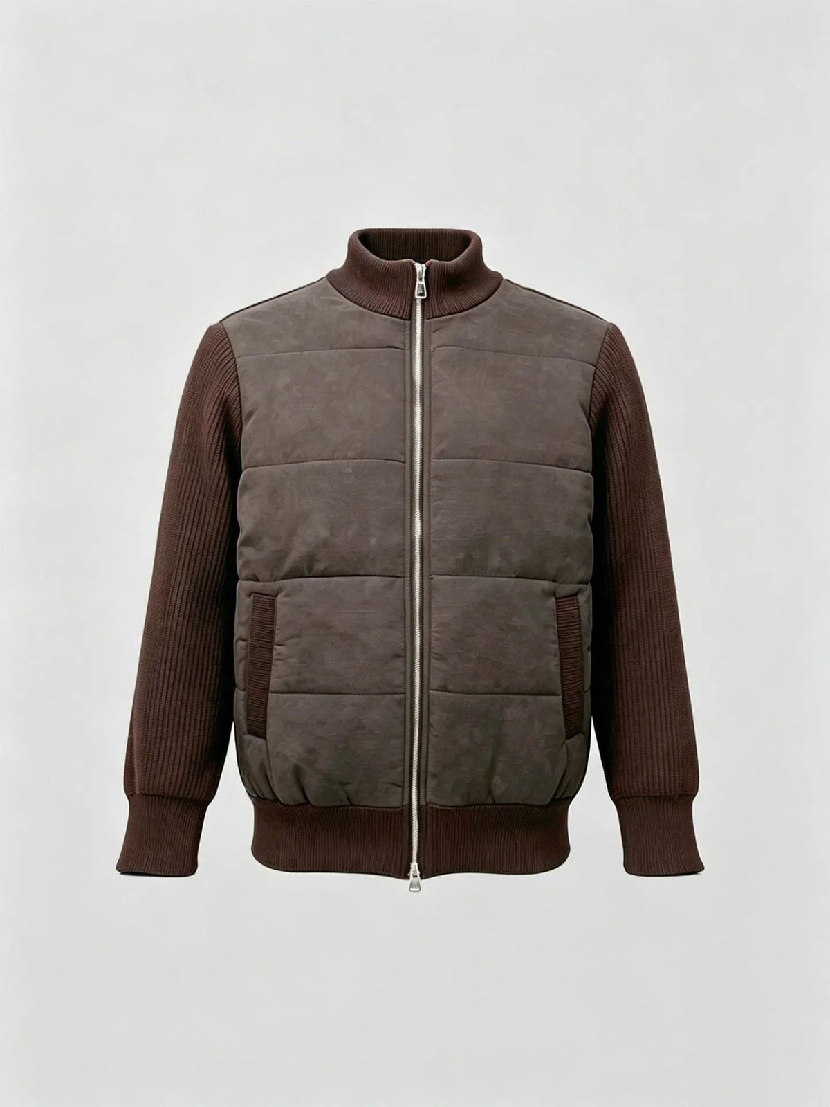 Men's Bomber Jacket with Patchwork Design