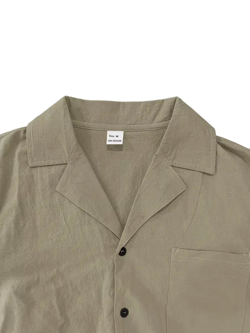 Men's Short Sleeve Shirt and Trousers Set