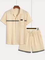 Men's V-Neck Shirt and Shorts Set
