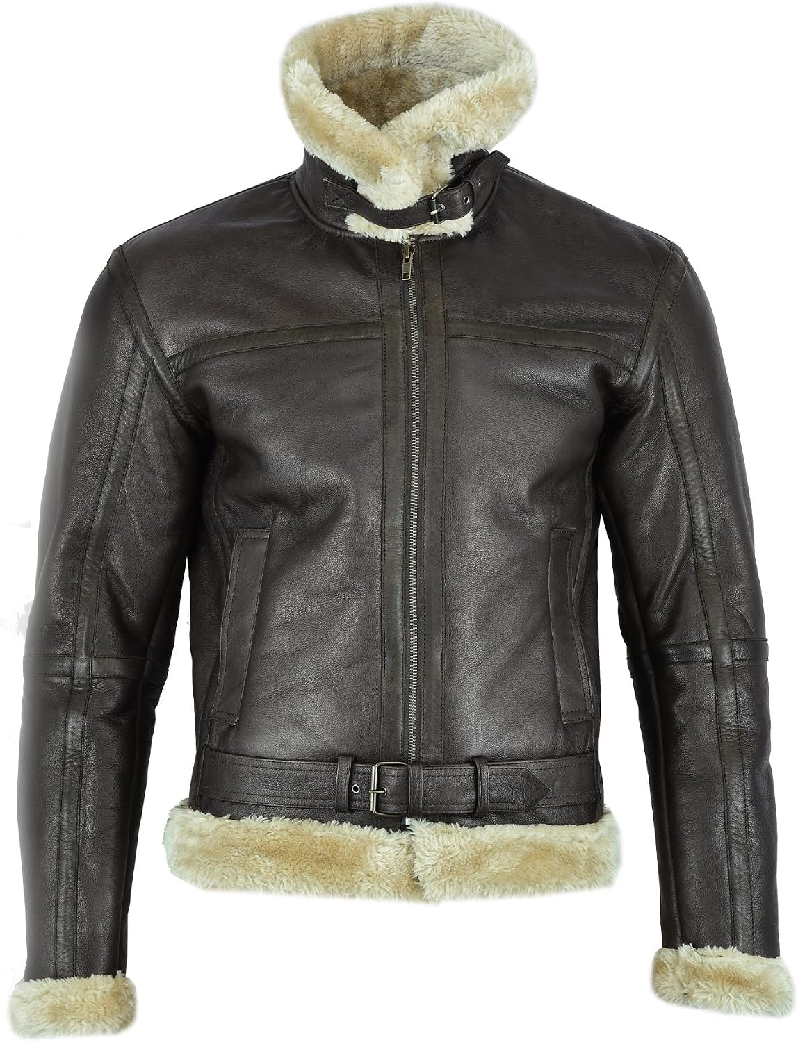 Men's shearling-style Aviator leather-look Jacket