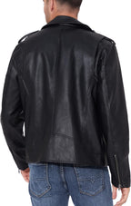 Men's Asymmetric Faux-Leather Biker Jacket
