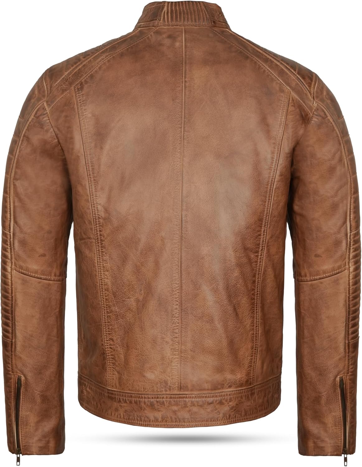 Men's Distressed leather-look Biker Jacket
