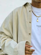 Men's Oversized Corduroy Bomber Jacket