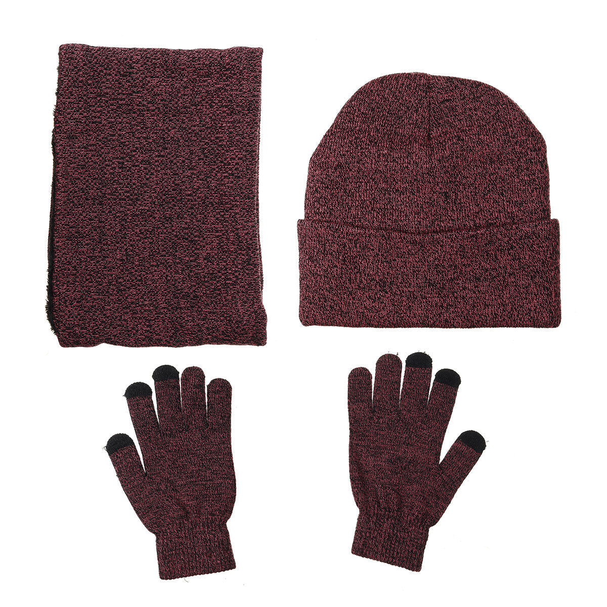 Men's Knitted Winter Accessory Set – Warm Beanie Neck Warmer